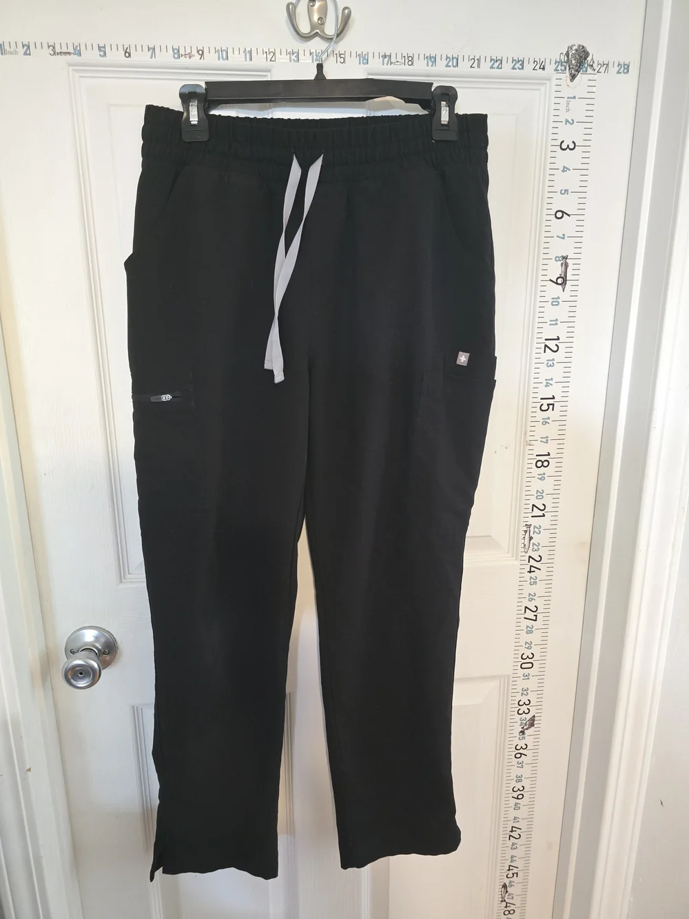 Figs Black Men's Jogger Cargo Pants with White Drawstring
